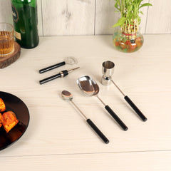 Black Resin & Steel Bar (Set of 5) - WoodenTwist