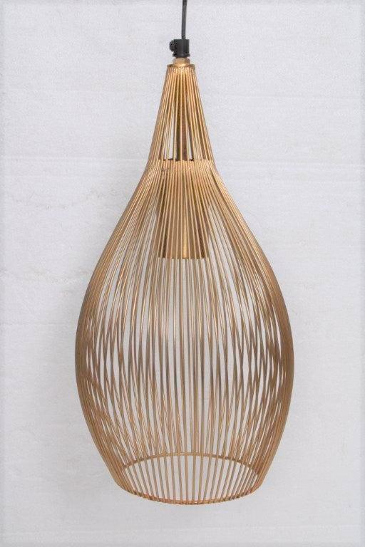 "The Wired Pendant Light" In Heavy Gold Finish - WoodenTwist