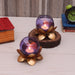 Small Glass Lotus Purple Set of 2 - WoodenTwist