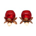 Small Glass Lotus Red Set of 2 - WoodenTwist