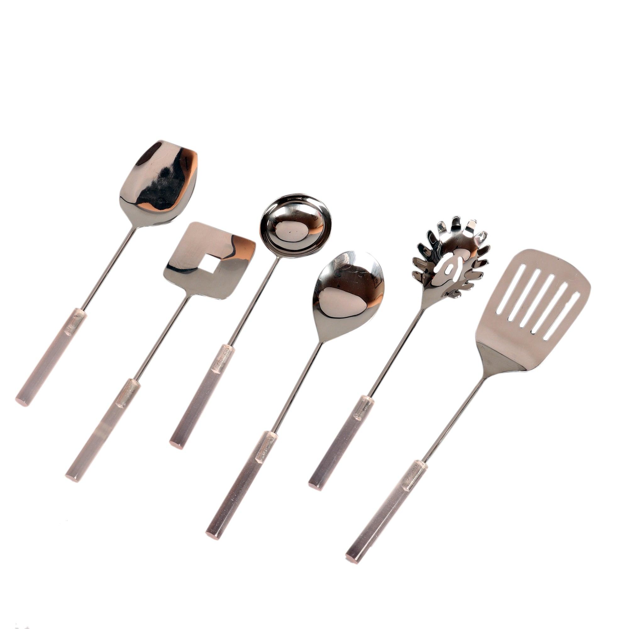 Transparent Resin & Steel Server (Set of 6) - WoodenTwist