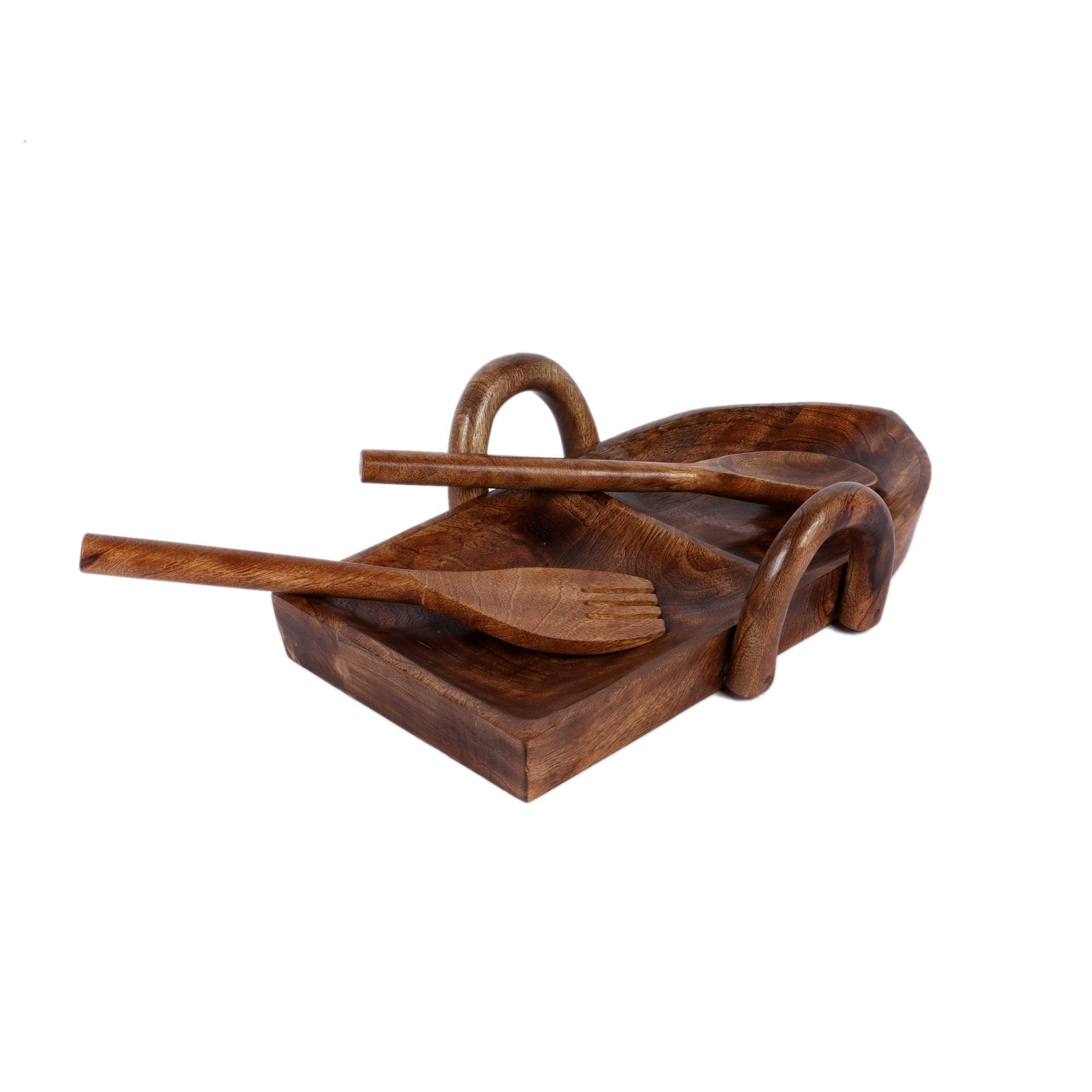 Boat Shape Mangowood Snacks Platter (Set of 9) - WoodenTwist