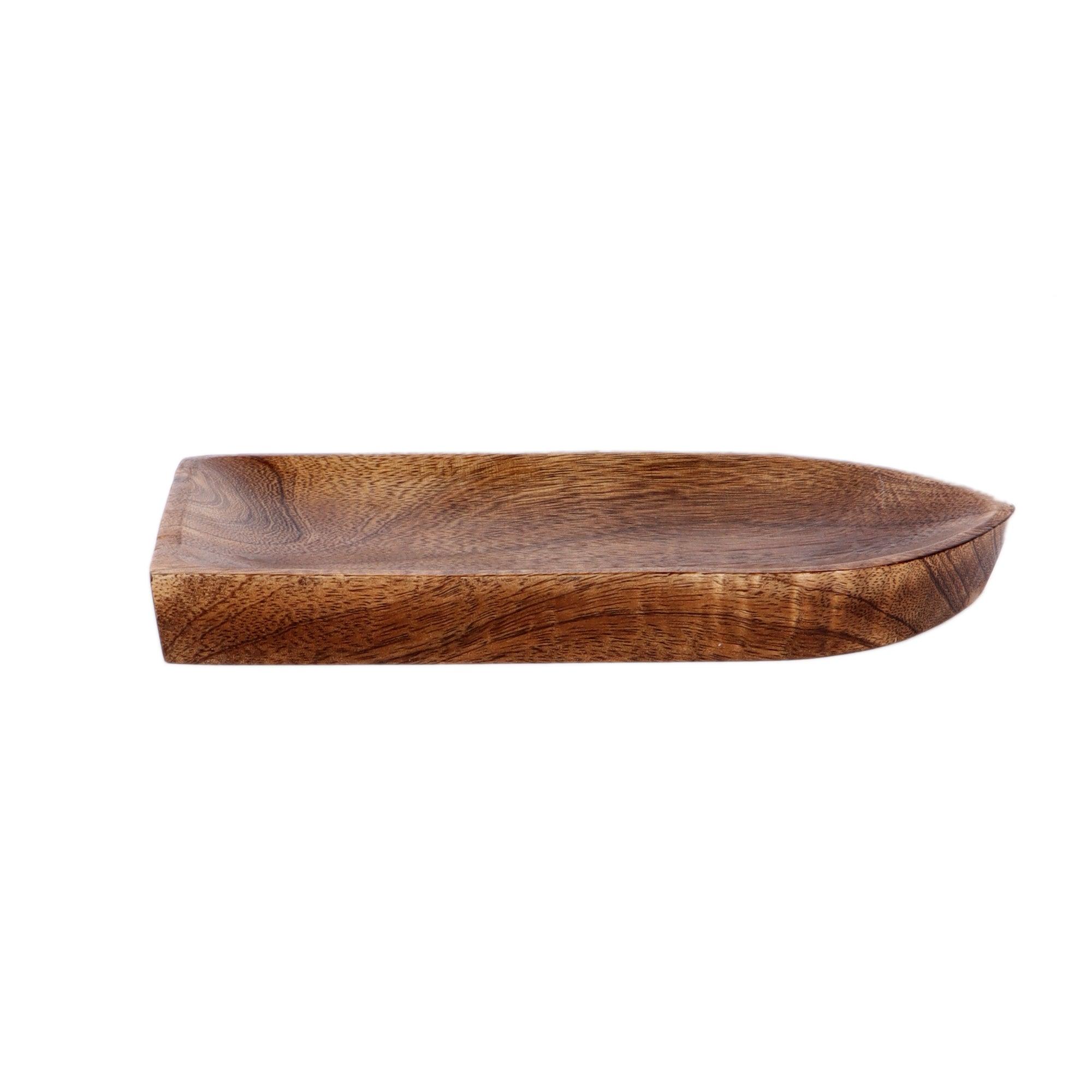 Boat Shape Mangowood Snacks Platter (Set of 9) - WoodenTwist