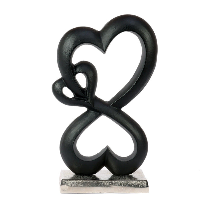 Family Heart Silver Base Small Sculpture - WoodenTwist
