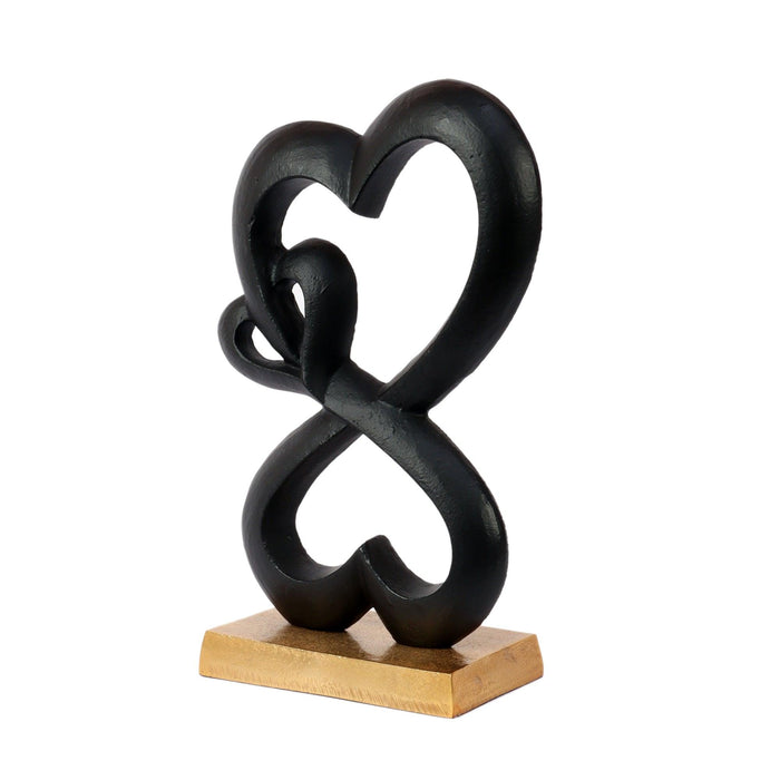 Family Heart Gold Base Small Sculpture - WoodenTwist