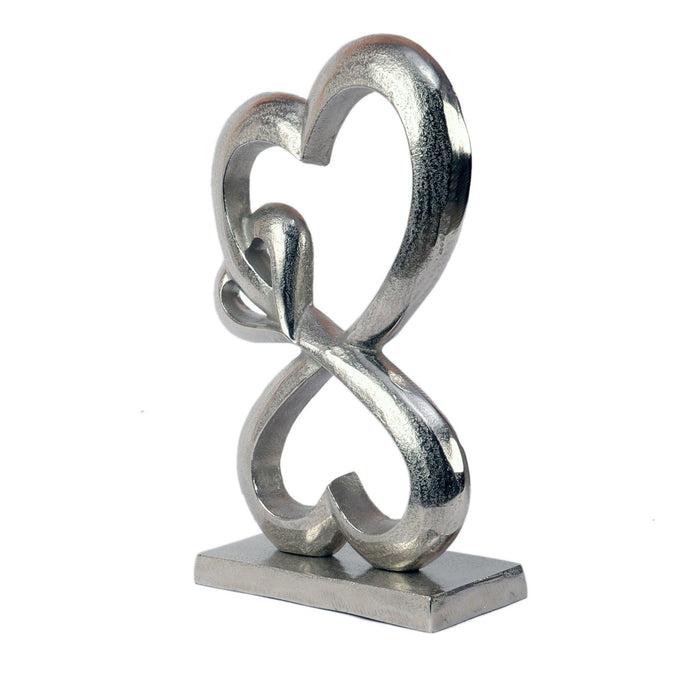 Family Heart Silver Sculpture Large - WoodenTwist