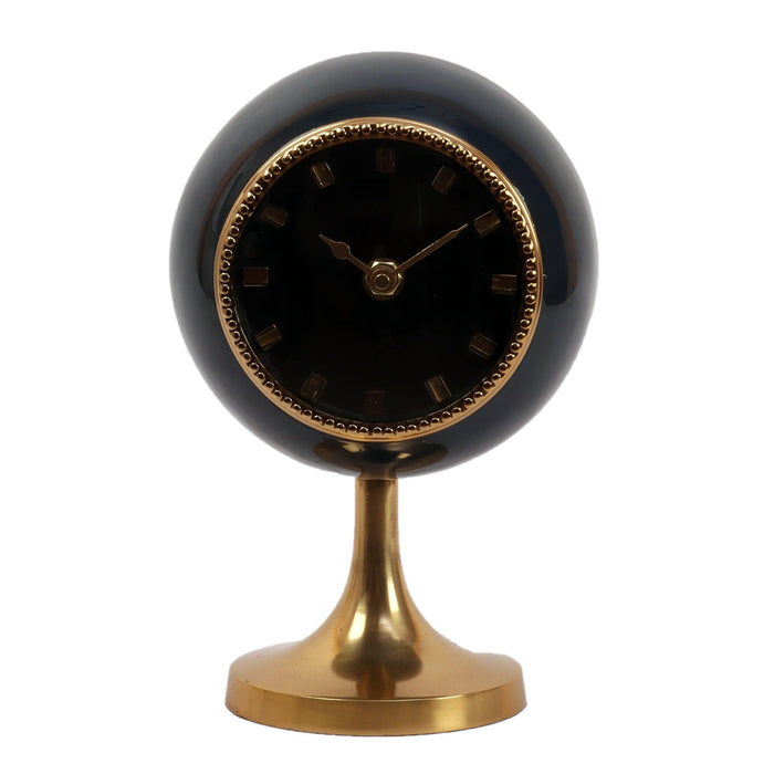 Circular Globe Clock with Teal Blue & Gold finish - WoodenTwist