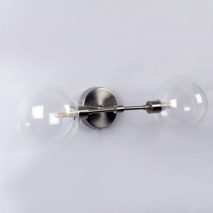The Proud Orb' Dual Glass Ball Scone Silver - Pewter Finish - WoodenTwist