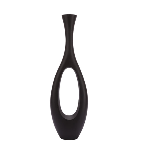 Oblong Vase in Raw Black Pendo Finish Small Size - WoodenTwist