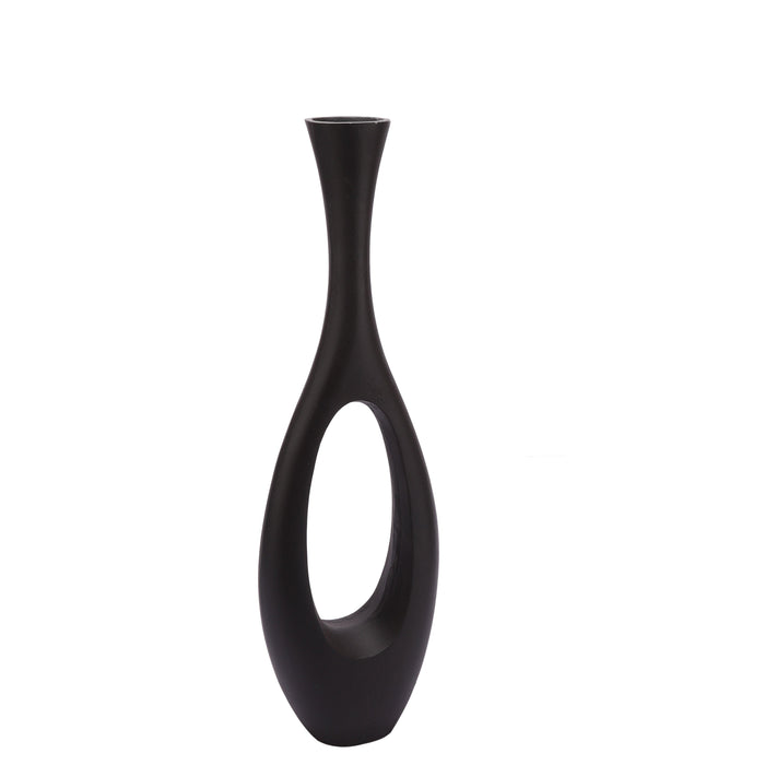 Oblong Vase in Raw Black Pendo Finish Small Size - WoodenTwist