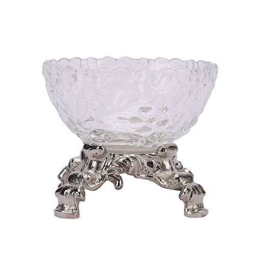 Four Legged Aristocrat's Glass Bowl (Silver) - WoodenTwist