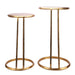 Slanted Nesting Tables in Raw Antique Gold Finish (2 pcs set) - WoodenTwist