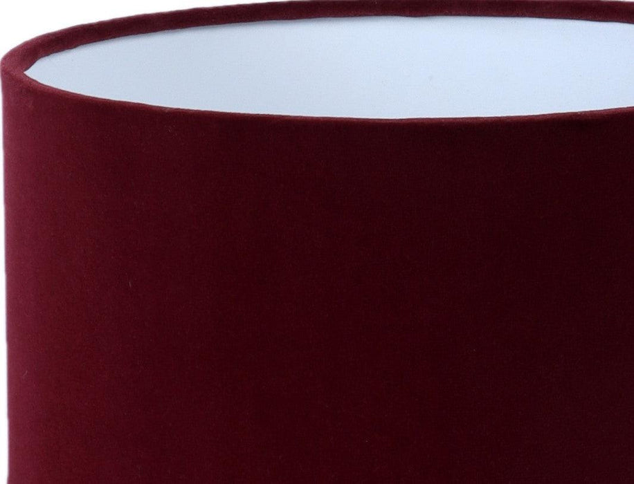 MJ Lamp" with Silver & Red velvet shade - WoodenTwist