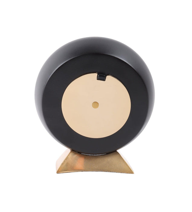 Round Table Clock with Marbled Black Dial - WoodenTwist