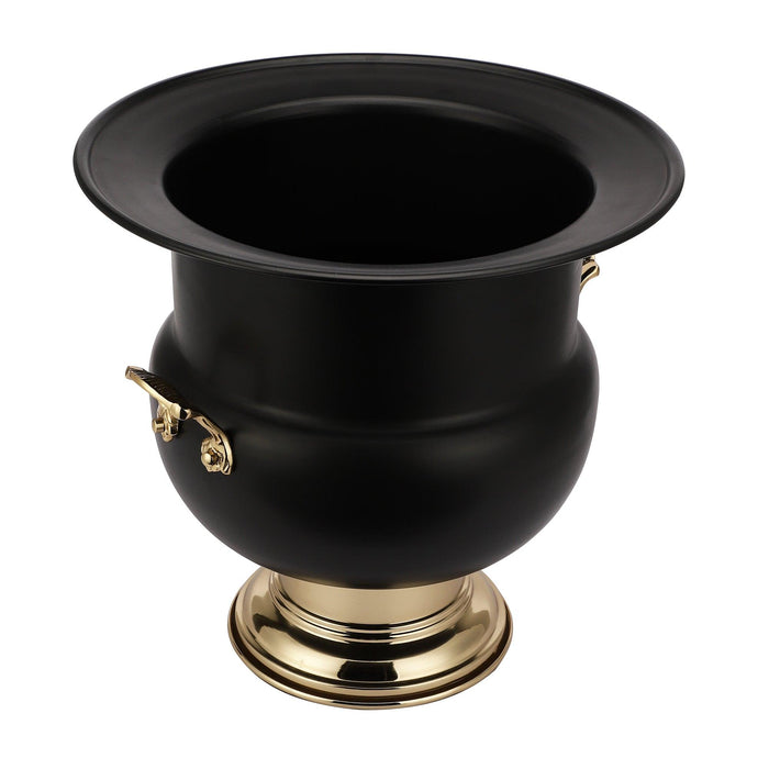 Table Ice Bucket and Flower Bowl in Black & Gold Colour - WoodenTwist