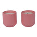 Pink Ceramic Glass Wax Candle Set of 2 - WoodenTwist