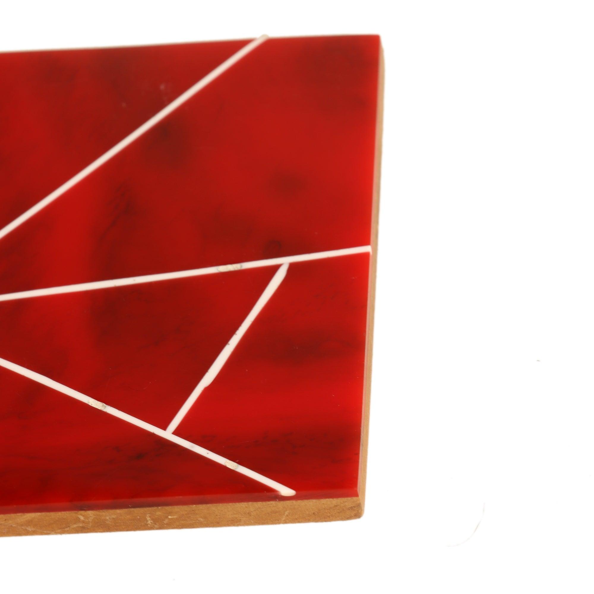 Red & White Resin Coaster (Set of 4) - WoodenTwist