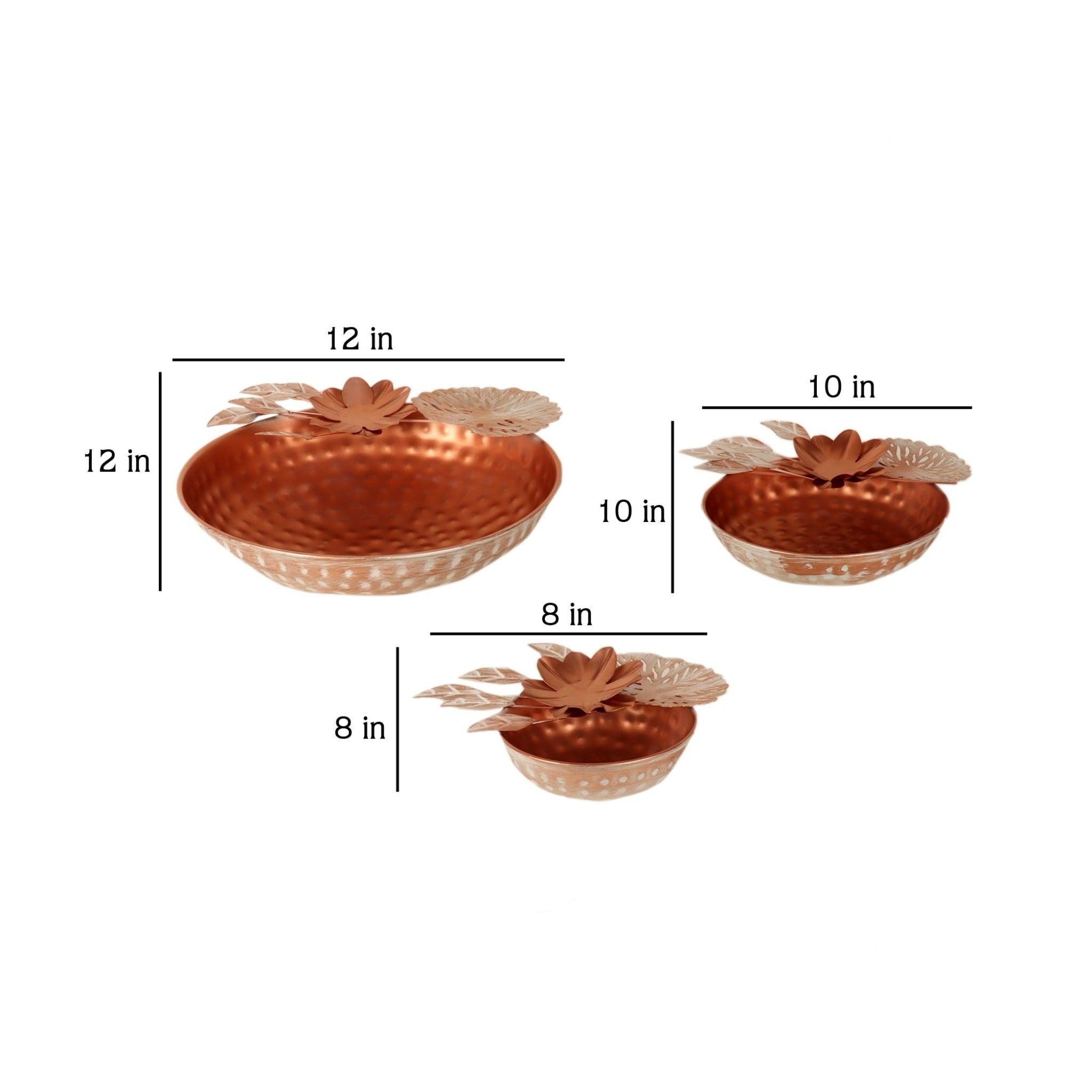 Copper FLower Urli Set of 3 - WoodenTwist