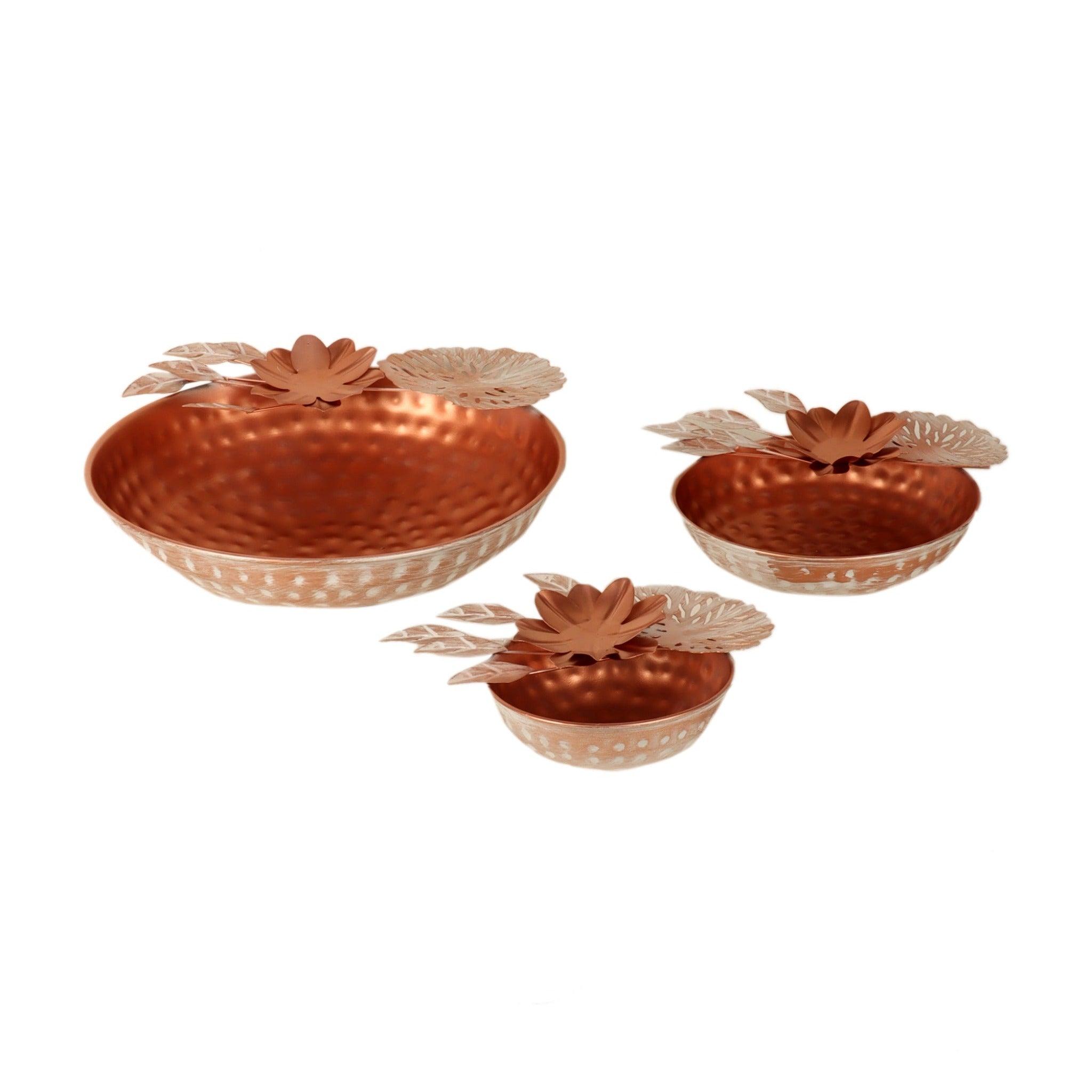 Copper FLower Urli Set of 3 - WoodenTwist