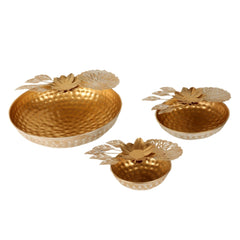 Gold FLower Urli Set of 3 - WoodenTwist