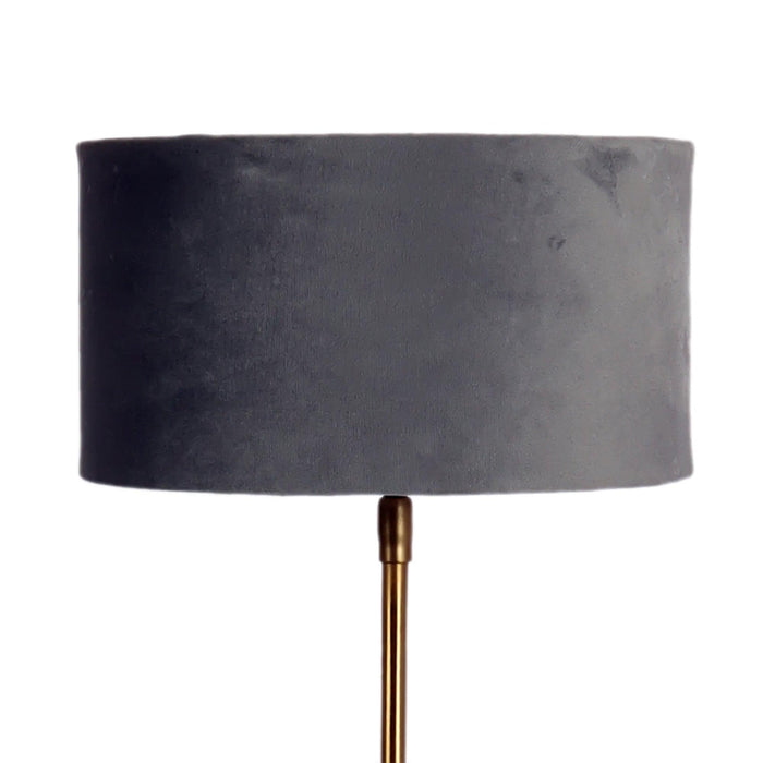 The "Large Gold MJ Lamp" with Grey velvet shade - WoodenTwist
