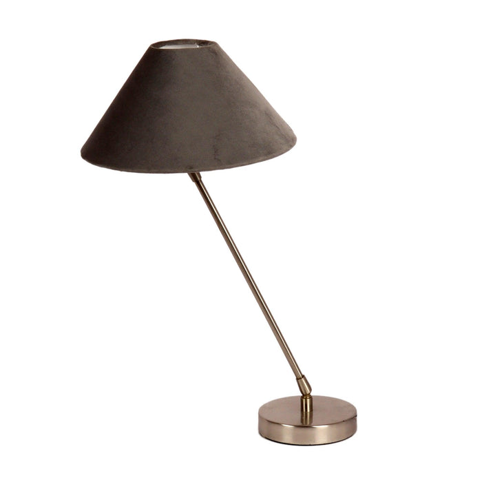 The "Small MJ Lamp" with Silver & Grey velvet shade - WoodenTwist