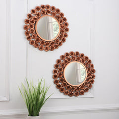 Rose Mirror Wall Decor Set of 2 - WoodenTwist