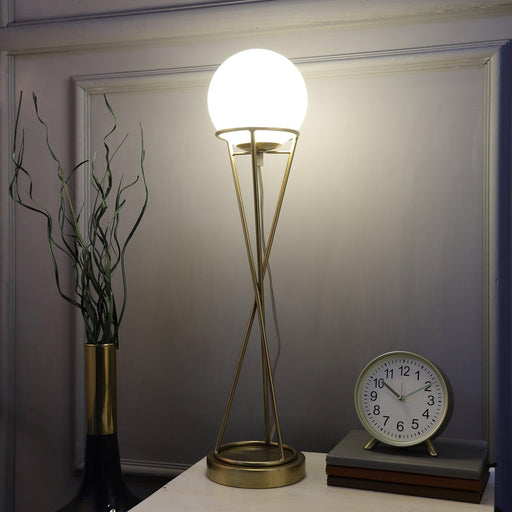 "Sybil's Orb" Gold by Décor de Maison gold Matt Brass finish table lamp - WoodenTwist