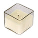 Hand moulded Square glass wax filled votive in Ivory white and with a fine Jasmine fragrance to rekindle your festive sense - WoodenTwist