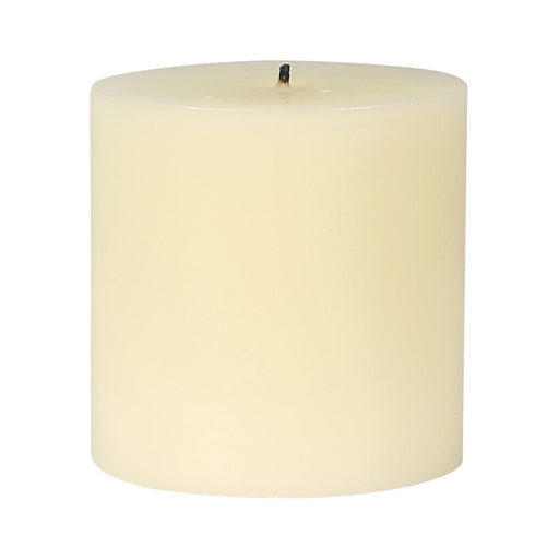 Hand moulded Pillar candle in ivory white to add to your festive décor - WoodenTwist