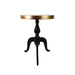 THREE LEGGED COFFE TABLE Golden Top & Black Base - WoodenTwist