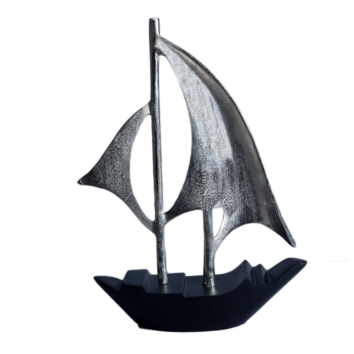 Dream Boat Silver & Black Aluminium Table Accent - WoodenTwist