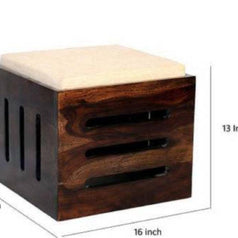Teak Wood Coffee Table Set With 4 Stool - WoodenTwist