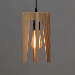 Jet Brown Wooden Single Hanging Lamp - WoodenTwist