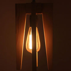 Jet Brown Wooden Single Hanging Lamp - WoodenTwist