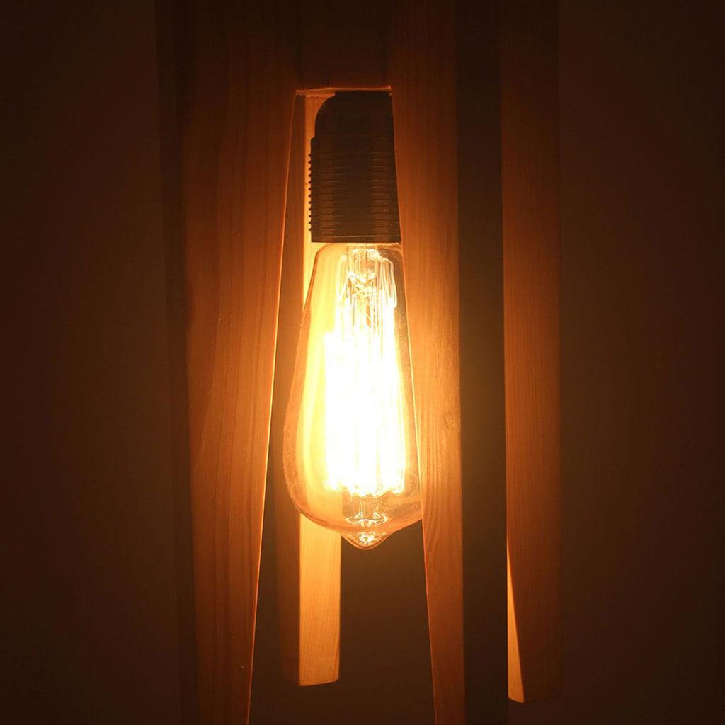 Jet Brown Wooden Single Hanging Lamp - WoodenTwist