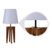 Jet Brown Wooden Table Lamp with White Fabric Lampshade - WoodenTwist