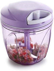 Purple Plastic 2 in 1 Handy Turbo Vegetable Chopper 900 ML - WoodenTwist