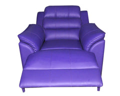 1 Seater Motorised Mechanism Leatherette Recliner (Violet) - WoodenTwist