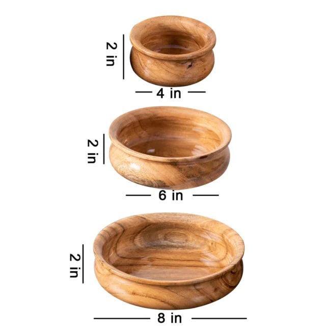 wooden bowls set of 3