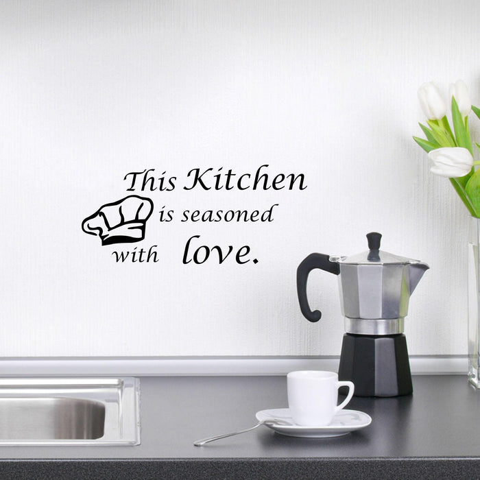 Kitchen Is Seasoned with Love' Wall Sticker for kitchen, Dining Room - WoodenTwist