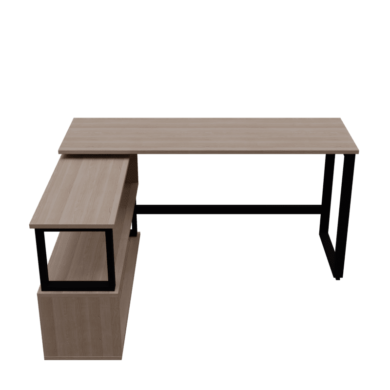 L Shape executive desk in Beige finish - WoodenTwist