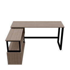 L Shape executive desk in Beige finish - WoodenTwist