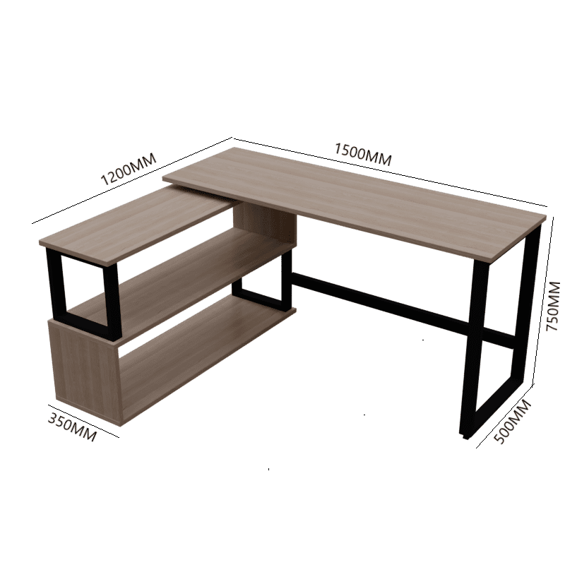 L Shape executive desk in Beige finish - WoodenTwist