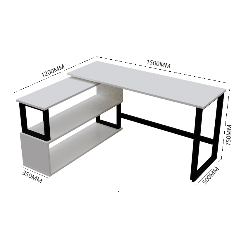 L Shape executive desk in Beige finish - WoodenTwist