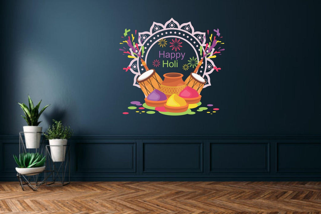 Wall Sticker Holi Celebration with Colours - WoodenTwist