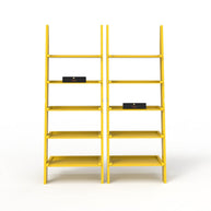 Leaning Bookcase Ladder and Room Organizer Engineered Wood Wall Shelf -Set of 2 - WoodenTwist