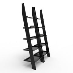 Leaning Bookcase Ladder and Room Organizer Engineered Wood Wall Shelf -Set of 2 - WoodenTwist