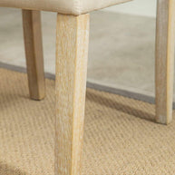 Button Tufted Parsons Chairs in Teak Wood (Set of 2) - WoodenTwist