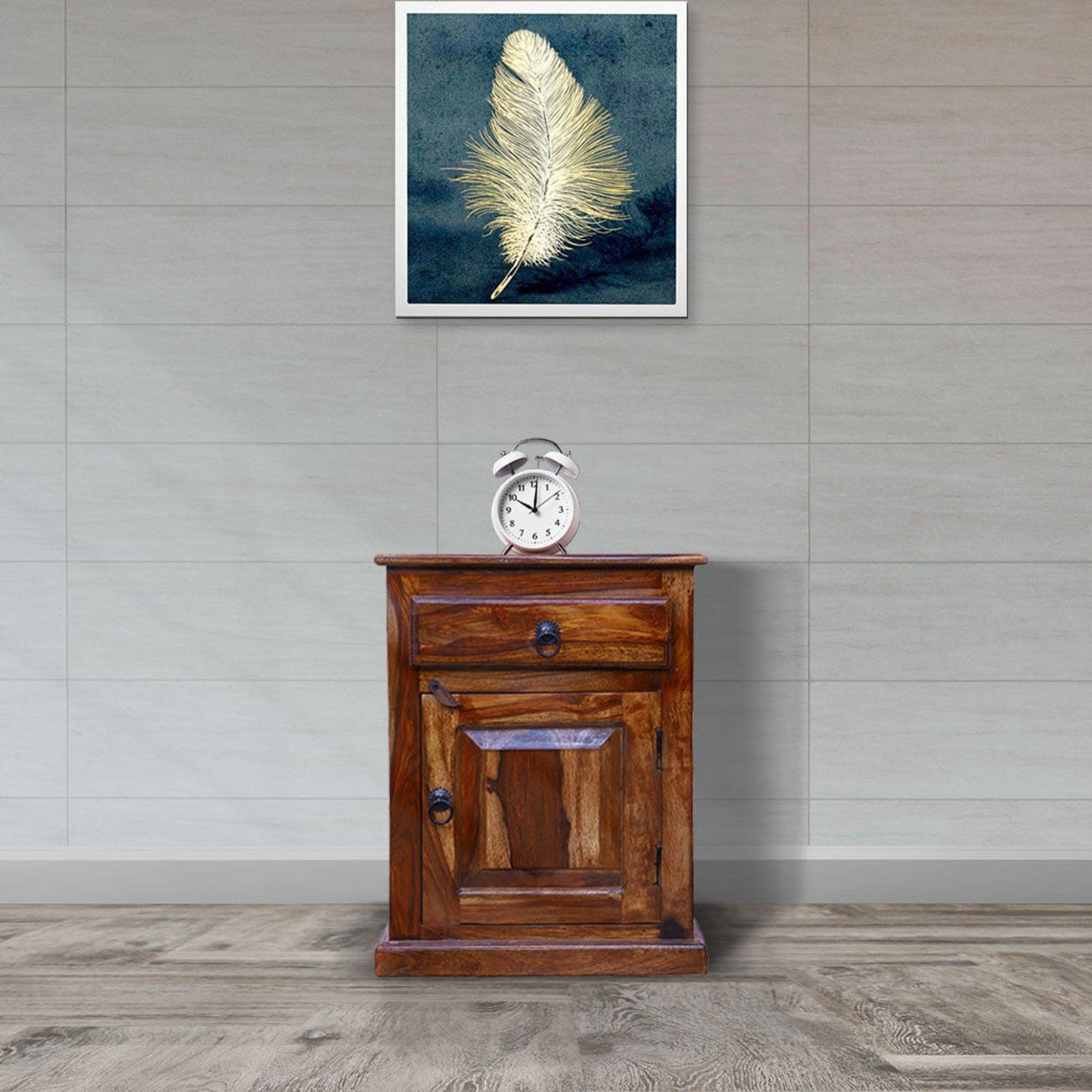 Wooden Classy Bedside Cabinet (Teak Wood) - WoodenTwist